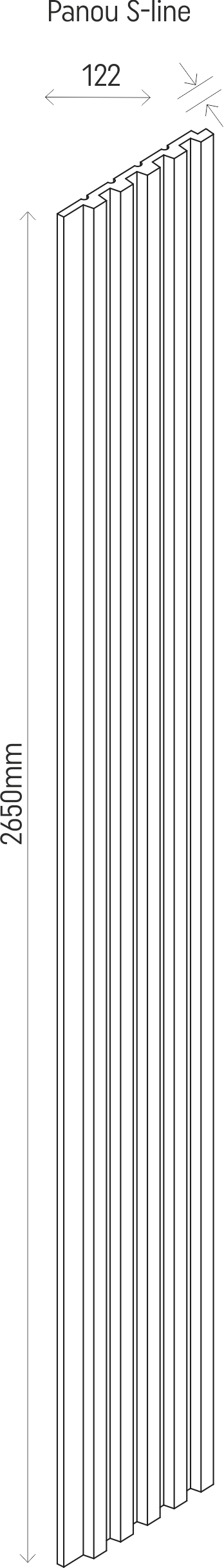 Linerio S-Line White 2650 x 122 x 12mm